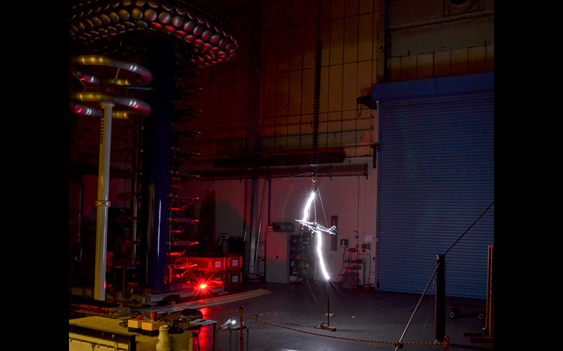 Experiment in high voltage laboratory